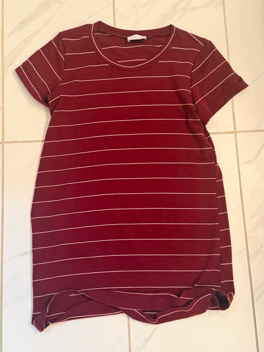 Striped Burgundy Tee Dress